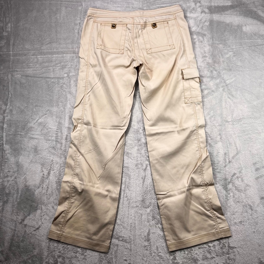 Prana Breathe Women Tan Khaki Cargo Hiking Pants Size S Built-in Belt - Picture 2 of 8